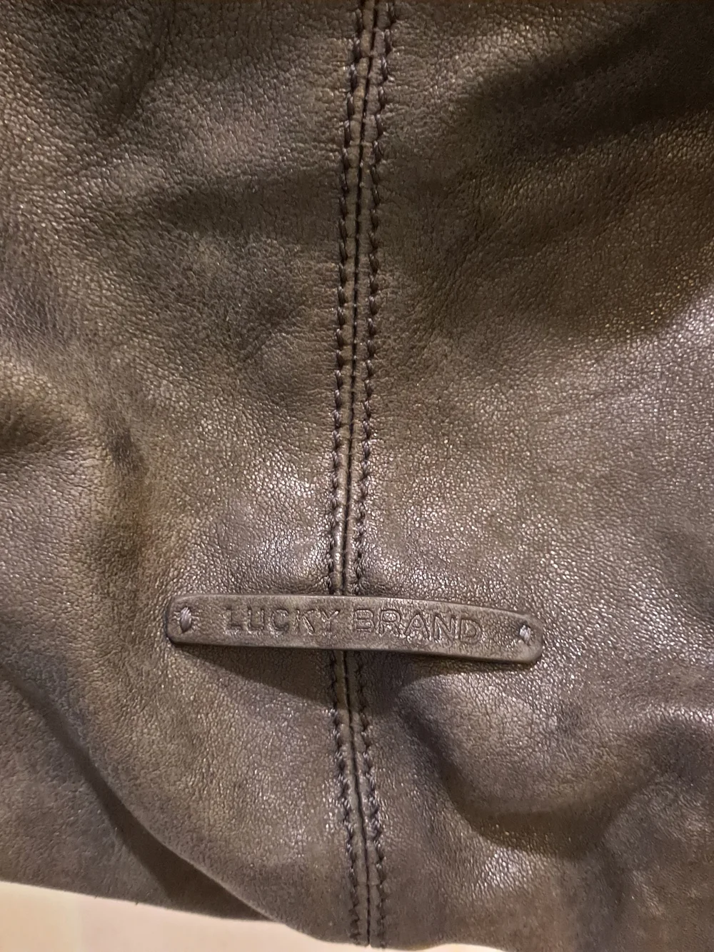 Lucky Brand Black Leather Slouchy Y2k Hobo Shoulder Bag Lightweight Roomy